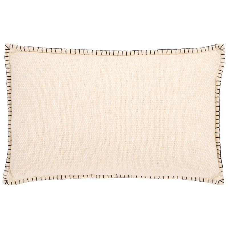 Coussin Rhea, Crème / Noir