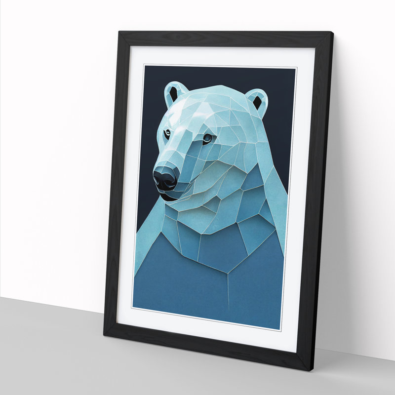 FRM-V0523-1889X Polar Bear Ice - Picture Frame Print, Black