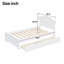 Lit plateforme simple en bois avec tête de lit, pied de lit et deux tiroirs spacieux, blanc, aucun sommier requis (matelas non inclus)