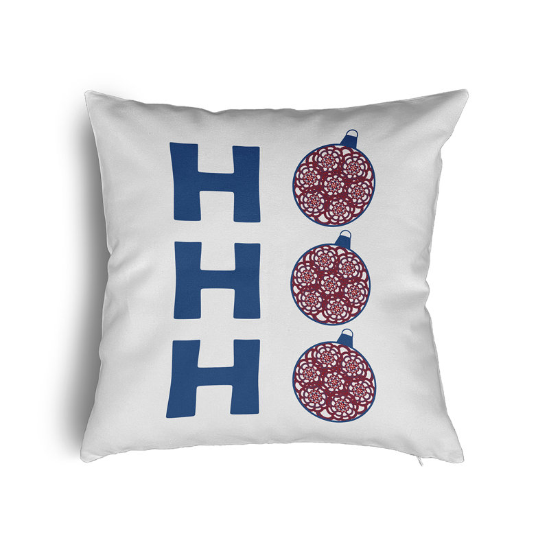 Ho Ho Ho Accent Pillow with Insert, Blue, 24" H x 24" W