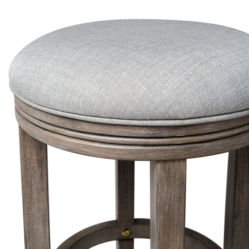 Maven Lane Eva Stool with Fabric Upholstery, Bar Stool (31" Seat Height), Reclaimed Oak