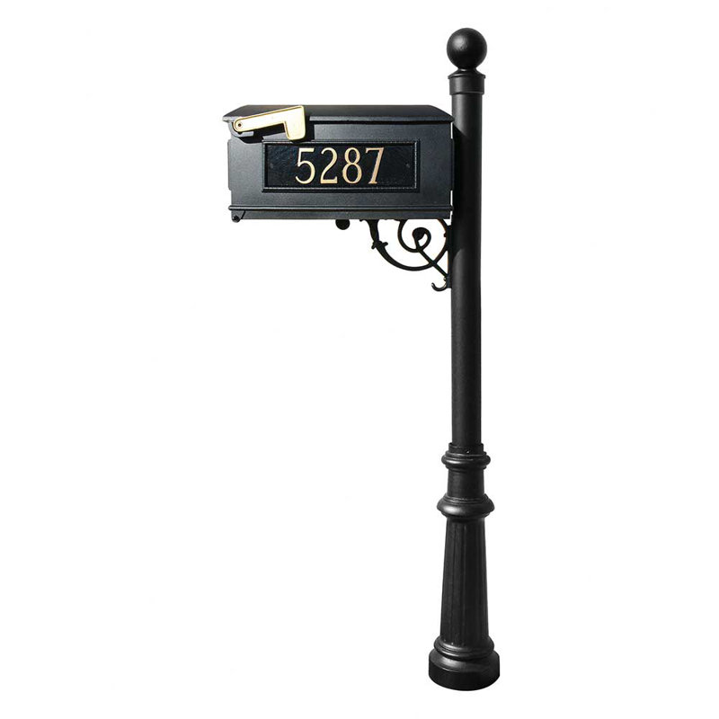 Lewiston Aluminum Post Mounted Mailbox, Yes