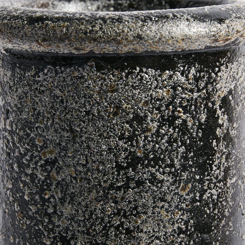 Varick Black Vase Cylinder, 9.8" H x 4" W x 4" D