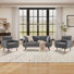 Ensemble de canapé-lit 65 po avec 2 fauteuils d'appoint rembourrés et capitonnés