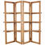 Wood Handmade Folding 3 Shelf Storage Brown Shelving Unit With Silver Metal Hardware