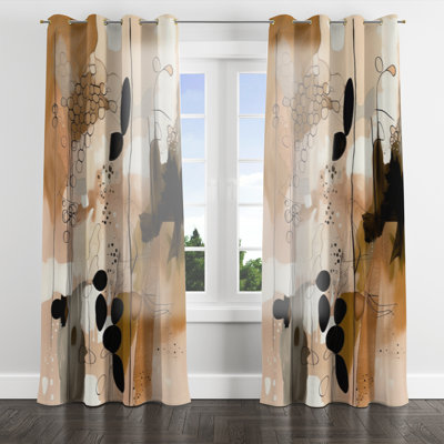 Aun - Abstract Grommet Curtain - Velvet Room Darkening - 1 panel