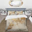 Ensemble de housse de couette beige et or Lightning III - formes abstraites-107147875