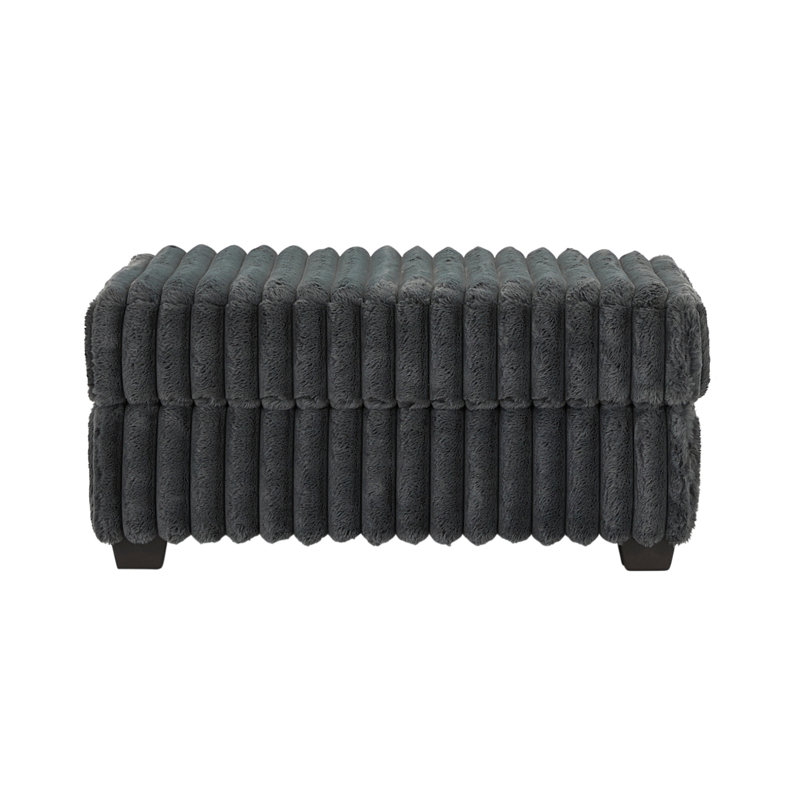 Algona Accent Cocktail Ottoman, Charcoal Gray