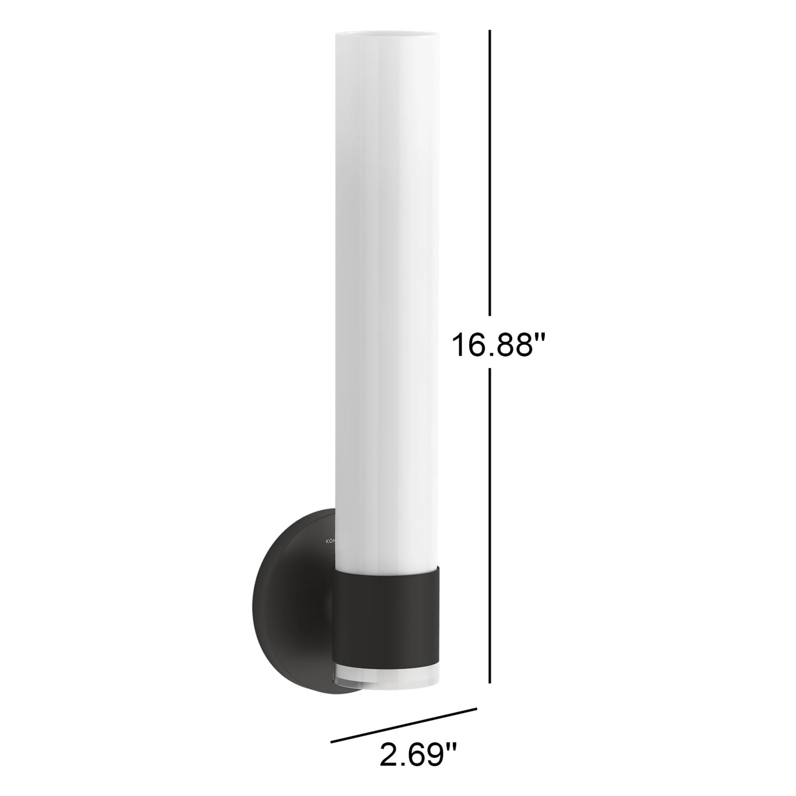 Purist Single Light Armed Sconce, Matte Black