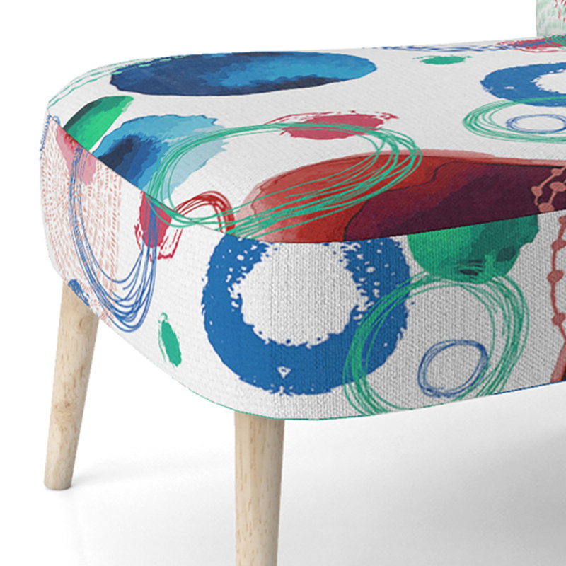 Fauteuil d'appoint rembourré à motif Blue Circle