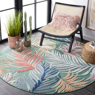 Coral Hibiscus Indoor/Outdoor Rug - 8 Ft. Round - OUT OF STOCK UNTIL  08/29/2024