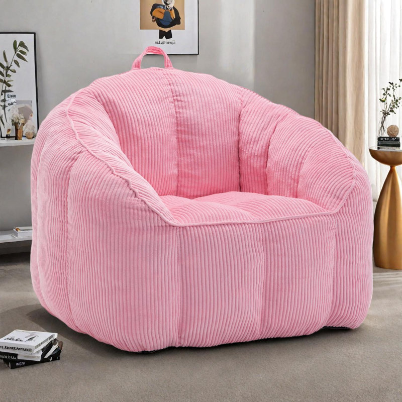 Fauteuil à billes Giant avec accoudoirs pour adultes et adolescents, Rose