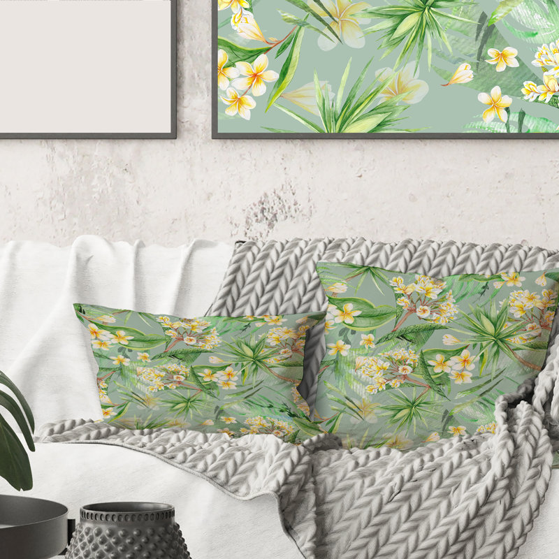 Housse et insert de coussin rectangulaire Tropical Foliage and Flowers