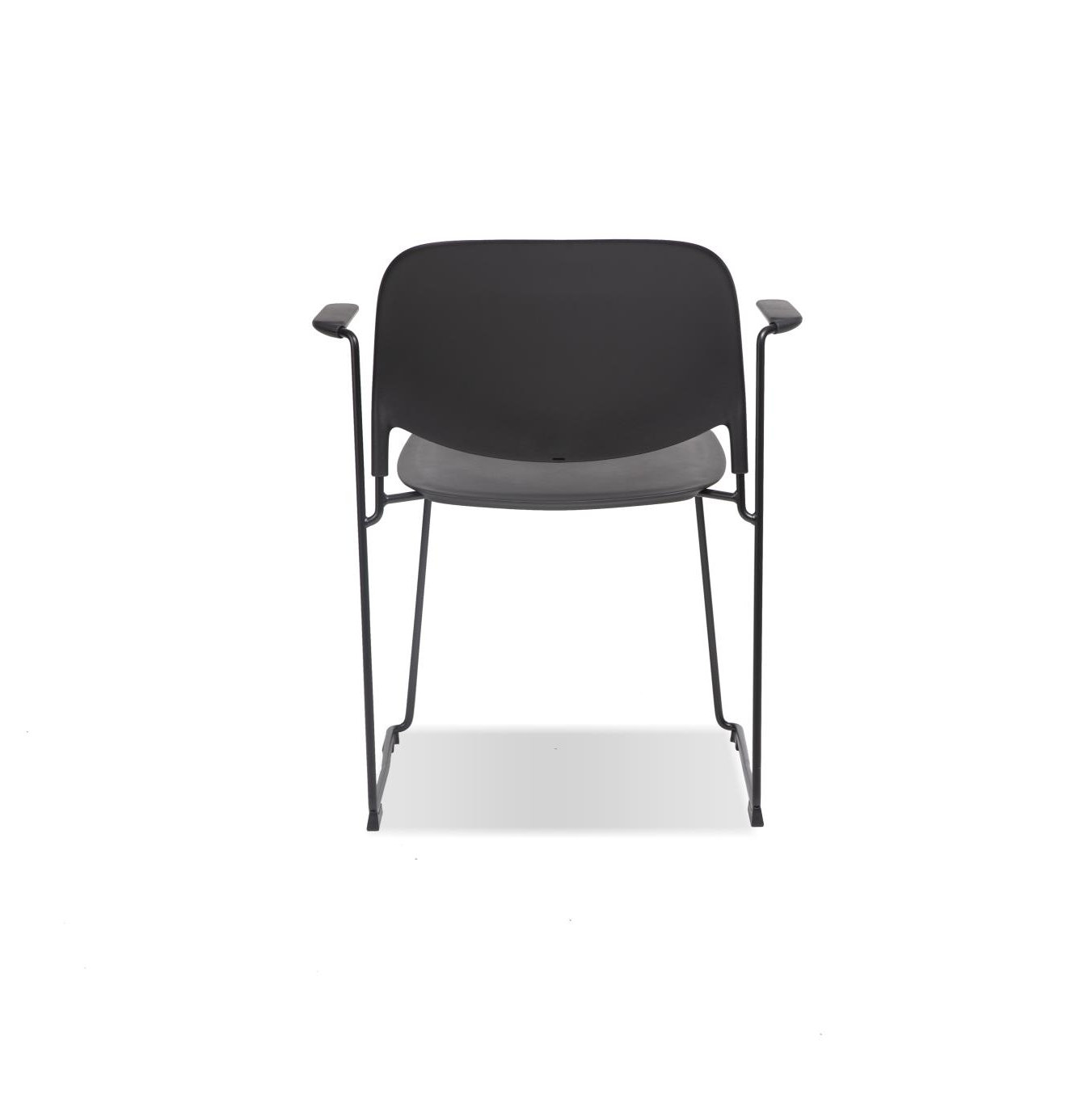 Calvin Premium All-Weather Wicker Outdoor Stacking Dining Armchair with Cushion, Black