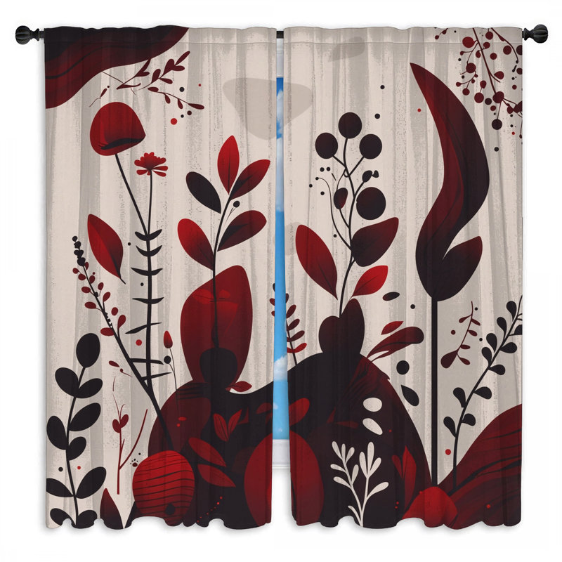 Rideaux de fenêtre à motif floral obscurcissant et obscurcissant - 2 panneaux, 40 po x 50 po - 2 panneaux, Transparent