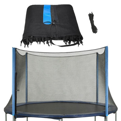 Machrus Upper Bounce Trampoline Enclosure Net, Fits 12' Round Frame, Using 4 Straight Poles