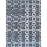 Freedia Geometric Area Rug in Navy/Ivory