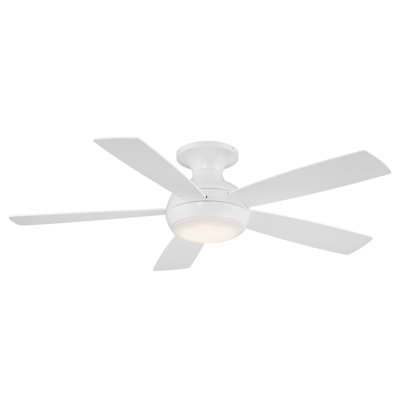 Ventilateur de plafond encastré intelligent à 5 pales Odyssey avec télécommande et ensemble d'éclairage à DEL inclus