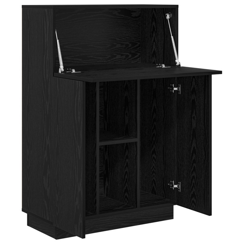 Writing Desk Engineered Wood Large, Black Oak