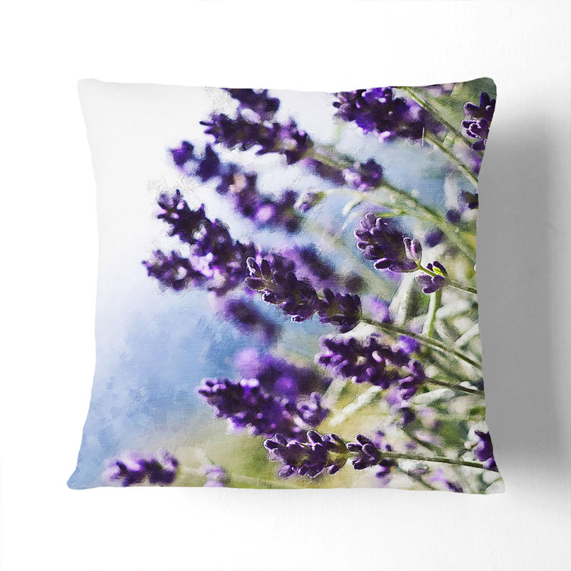 Lavender Vol.2 Painting Square Throw Cushion, Black, 55cm H x 55cm W x 20cm D