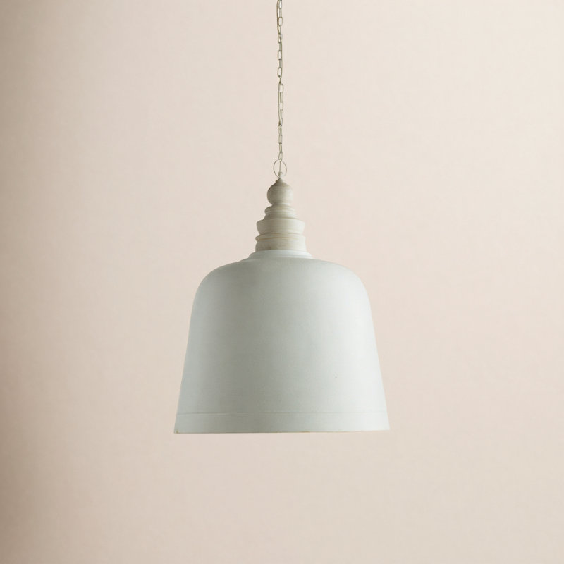 1 - Light White/Gold Single Pendant, 38" H x 28" W x 28" D