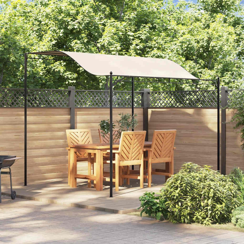 Pavillon de jardin 9,8 pi x 7,9 pi, pare-soleil, résistant aux rayons UV, durable, acier en métal crème 118,1 po x 94,5 po x 100,4 po