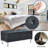 Upholstered Storage Ottoman Bench For Bedroom End Of Bed Faux Leather Rectangular Storage Benches Footrest With Crystal Buttons For Living Room Entryway (Silver)-2085709569