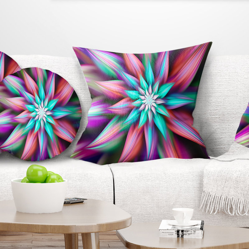 Danse de fleurs exotiques multicolores - coussin à imprimé floral, 18 po x 18 po, Coussin décoratif