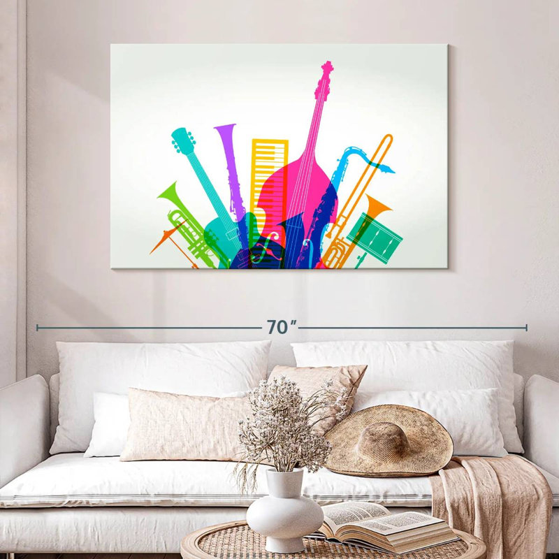 Abarca Colourful Jazz Instruments, 32" H x 48" W