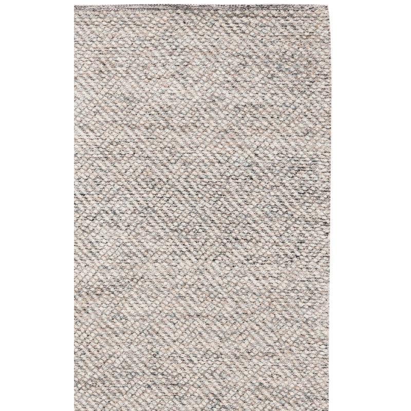 Zahid Hand Woven Wool/Cotton Geometric Rug in Camel/Gray, Rectangle 8' x 10'