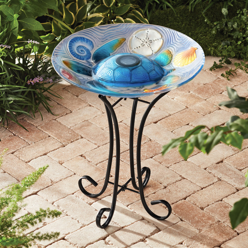 Solar Sea Turtle Bird Bath