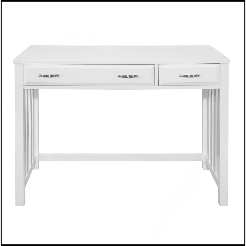 Bureau en bois moderne moderne avec tiroir à clavier, Blanc