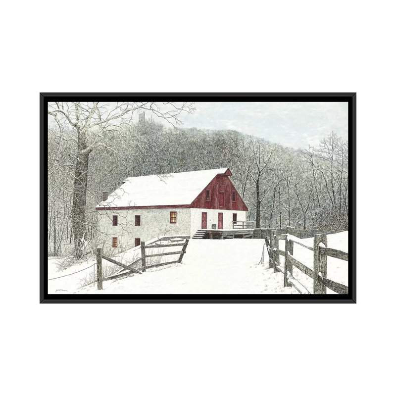 Grist Mill par James Redding - reproduction d'art, H 32 po x l 48 po x 1,5 po, Aucun mat, Toile avec cadre noir