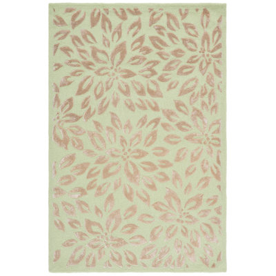 Bourque Hand Tufted Wool Floral Rug