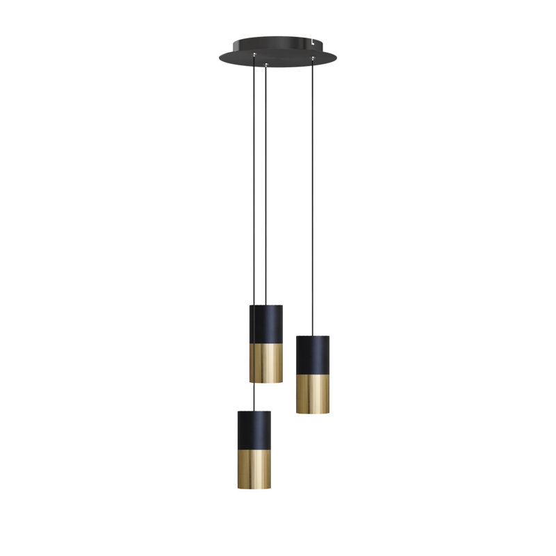 Grecia 3 - Light Cluster Pendant, Black/Brass