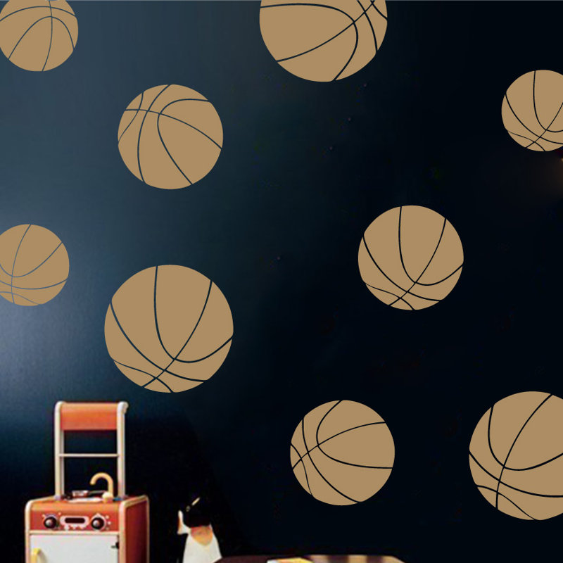 Décalcomanie murale baskets, H 40 po x l 40 po x P 0,01 po, Brun pâle