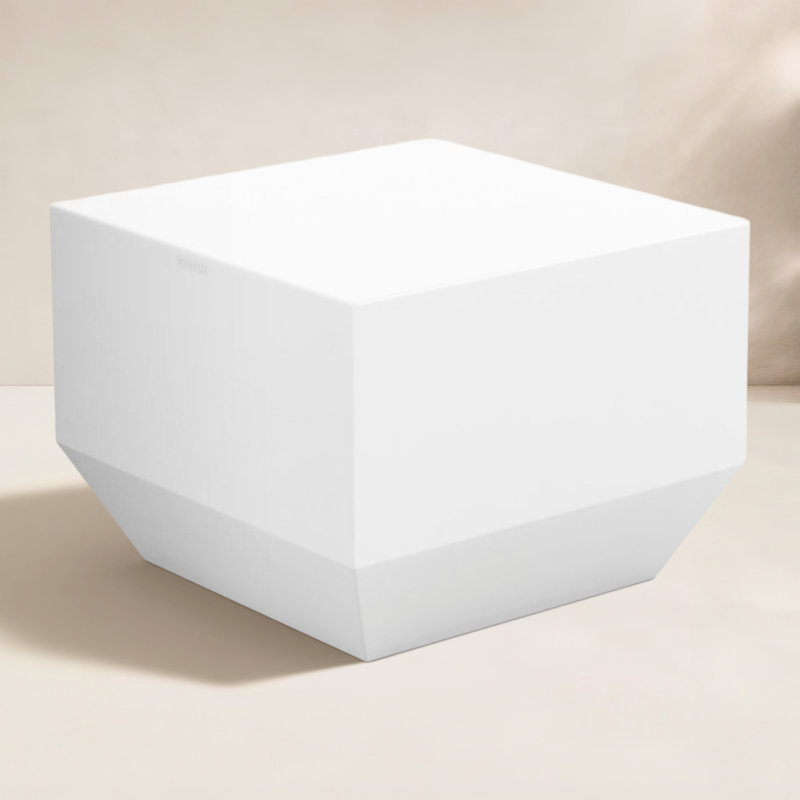 Table basse Vela, L 15,75 po x L 15,75 po x H 11,75 po, Blanc