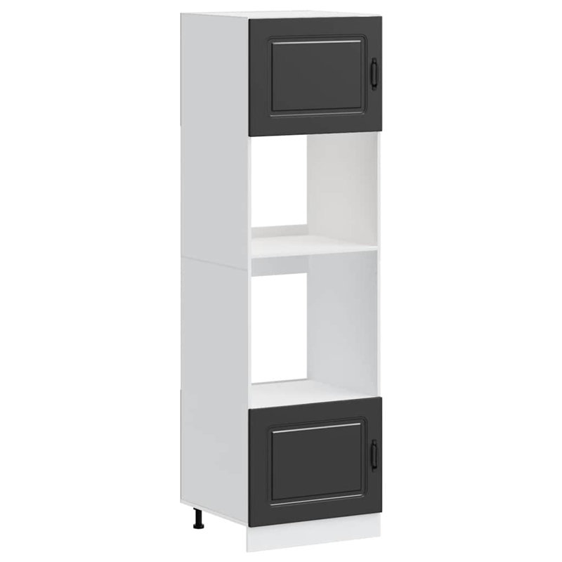 Oven Cabinets 2 Pcs Lucca Engineered Wood, Black
