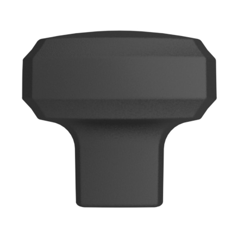Square Satin Black Solid Brass Cabinet Knob