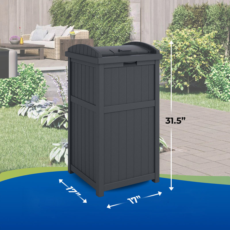 Cyberspace Gray Resin Outdoor Trash Hideaway Bin