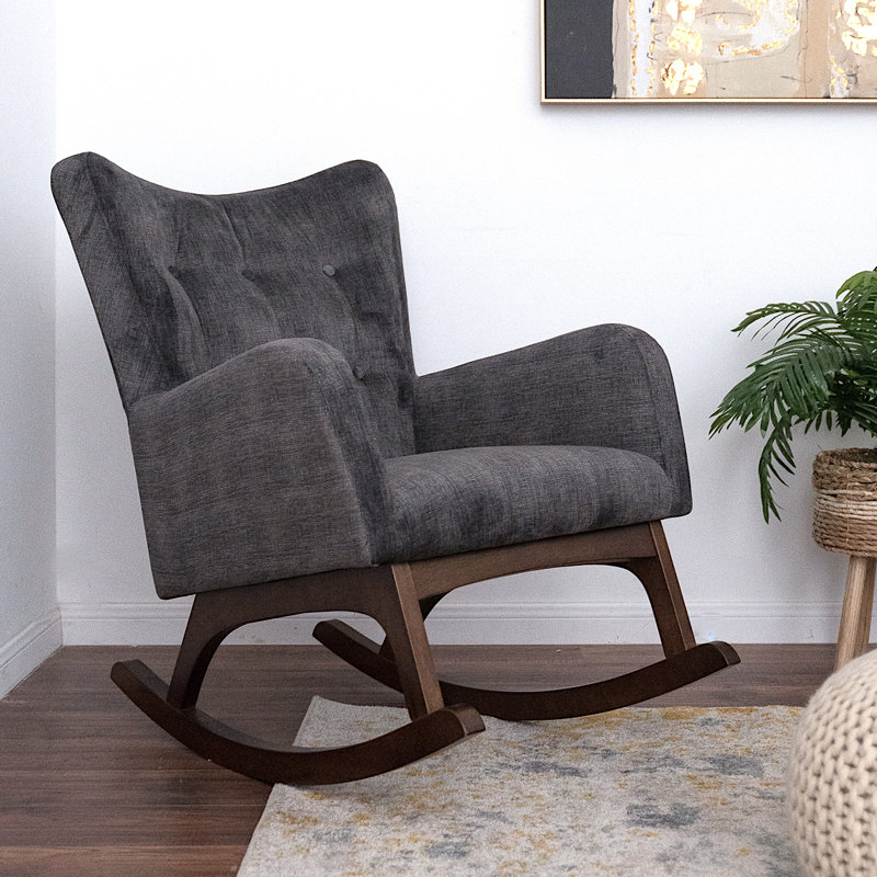 Chaise berçante Aditri, Velours gris