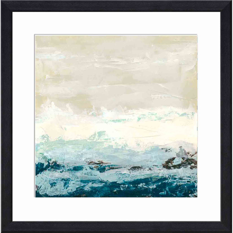 «Coastal C Courants I» par June Erica Vess - peinture encadrée, Noir, H 12 po x l 12 po