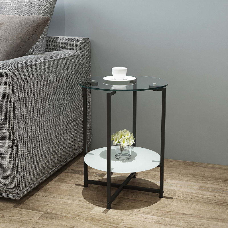 Table de bout Ixchell, Noir/transparent