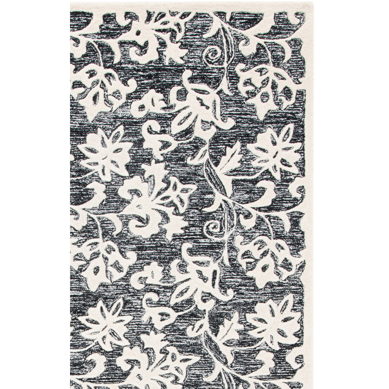 Metro Hand Tufted Wool And Cotton With Latex Floral Rug, Rectangle 8' x 10'
