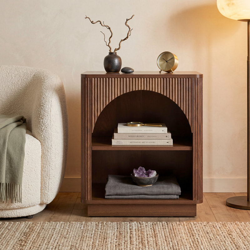 Table de chevet arquée moderne Mid-Century, Brown