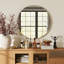 Miroir mural rond de 70 cm, panneau blanc, idéal pour le salon et le couloir, miroir à effet éclaircissant de 70 cm, plusieurs zones de finition mate, conception peu encombrante