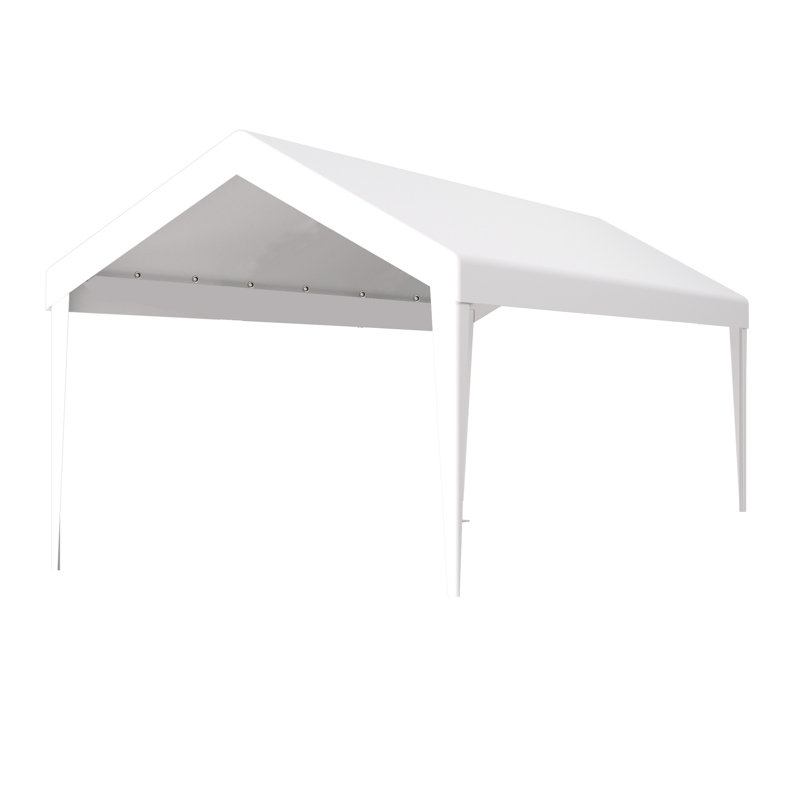 12X20ft Carport Replacement Protected Tarp - Waterproof 76 Elastic Buckles White Garage Shelter Cover Canopy Waterproof,