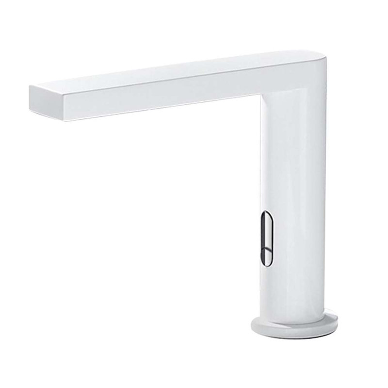 Munich Touchless Deck-Mounted Faucet – White Automatic Infrared Sensor Tap for Commercial Restrooms
