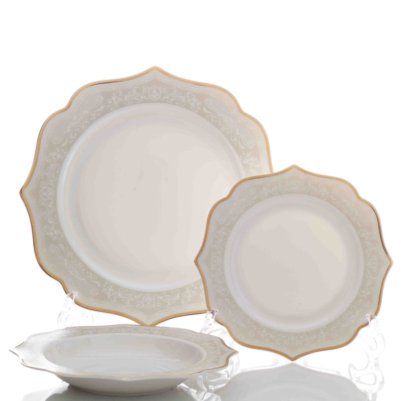 Service de table en porcelaine tendre 18 pièces Arkose, service pour 6