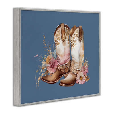 Cowboy Boots & Wildflowers Giclee Art by Birch&Ink